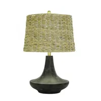 Collective Design By Stylecraft Black Base With Hyacinth Shade Table Lamp