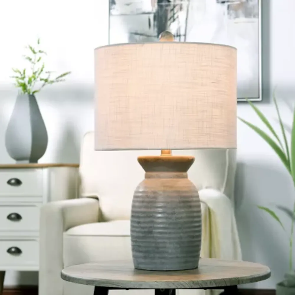 Collective Design By Stylecraft Grey Cement Table Lamp