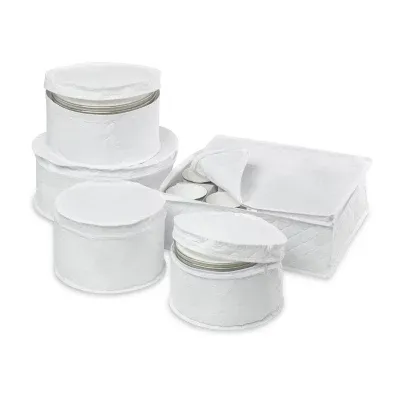 Honey-Can-Do White 5-pc. Dinnerware Storage