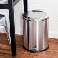 Honey-Can-Do Silver Stainless Steel 12l Oval Step Trash Can