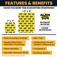 Alien Pre Cut 96 Pieces Double Sided Multipurpose Grip MountingTape