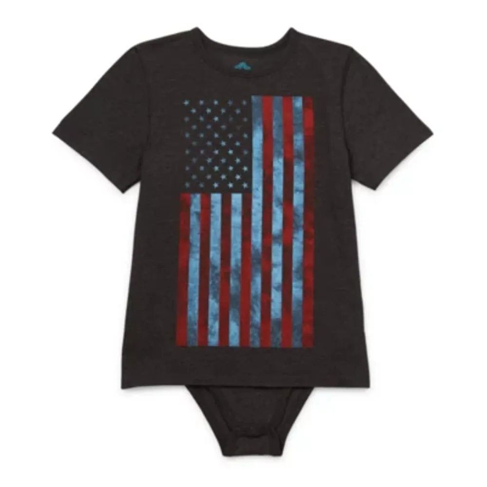 Thereabouts Little & Big Boys Adaptive Crew Neck Short Sleeve Bodysuit