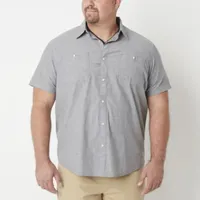 mutual weave Big and Tall Mens Easy-on + Easy-off Adaptive Classic Fit Short Sleeve Button-Down Shirt