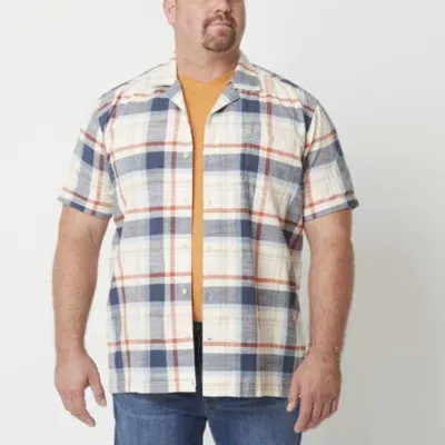 mutual weave Big and Tall Mens Short Sleeve Camp Shirt