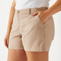 a.n.a Womens Mid Rise 4 1/2" Chino Short-Plus