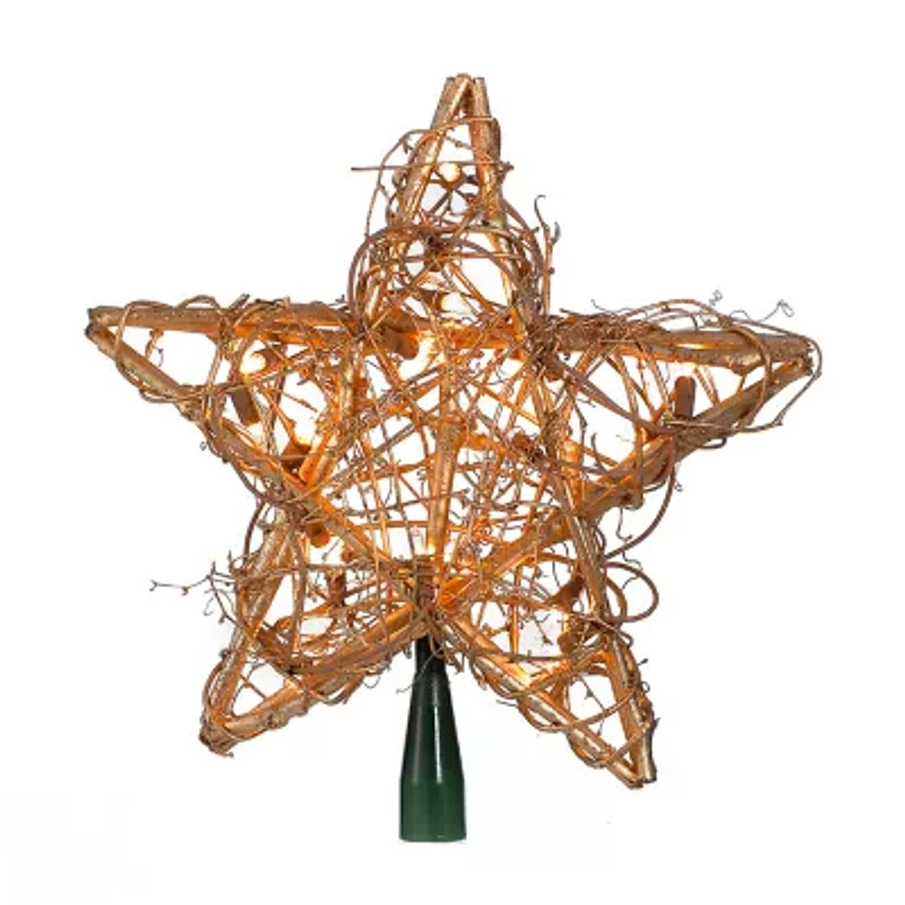 Kurt Adler 20-Light Gold-Tone Rattan Star