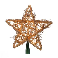 Kurt Adler 20-Light Gold-Tone Rattan Star