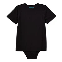 Thereabouts Little & Big Boys Adaptive Crew Neck Short Sleeve Bodysuit