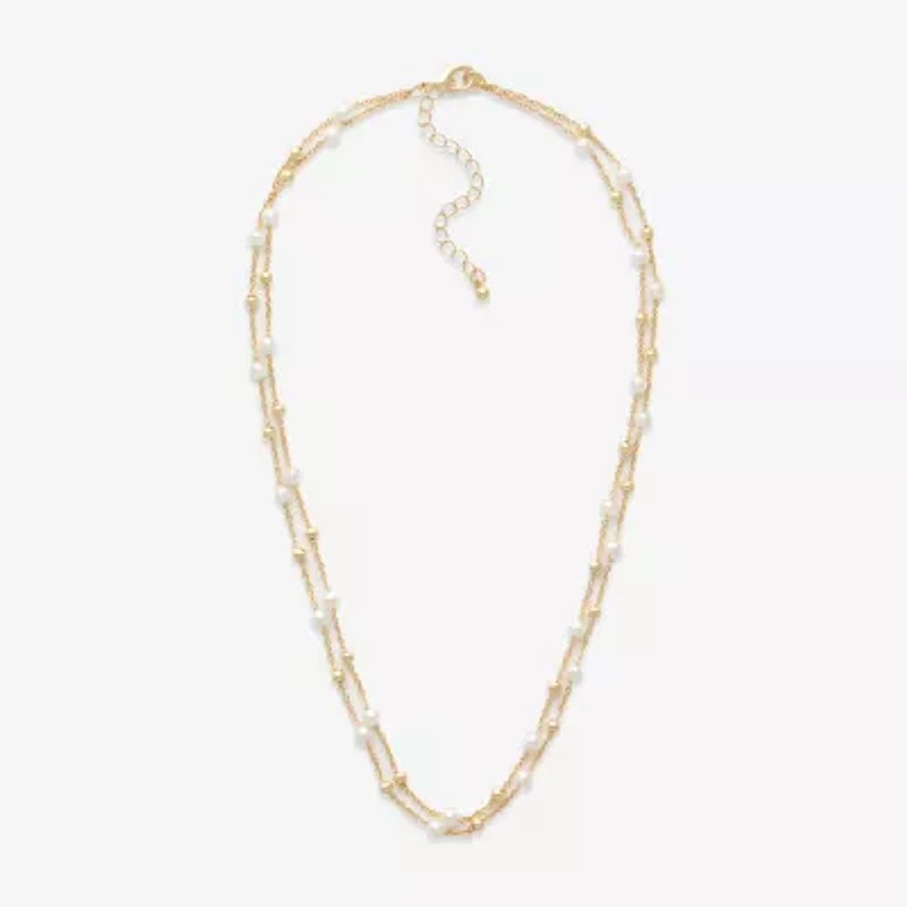 Mixit Gold Tone 2-pc. Simulated Pearl Stainless Steel Round Jewelry Set