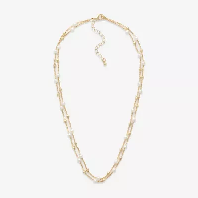 Mixit Gold Tone 2-pc. Simulated Pearl Stainless Steel Round Jewelry Set