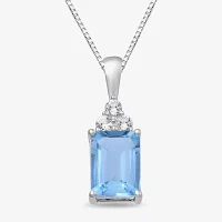 Simulated Blue Aquamarine Sterling Silver 3-pc. Jewelry Set