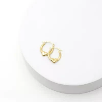 10K Gold 16mm Heart Hoop Earrings