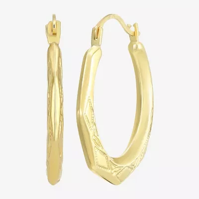 10K Gold 22.5mm Round Hoop Earrings