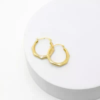 10K Gold 22.5mm Round Hoop Earrings