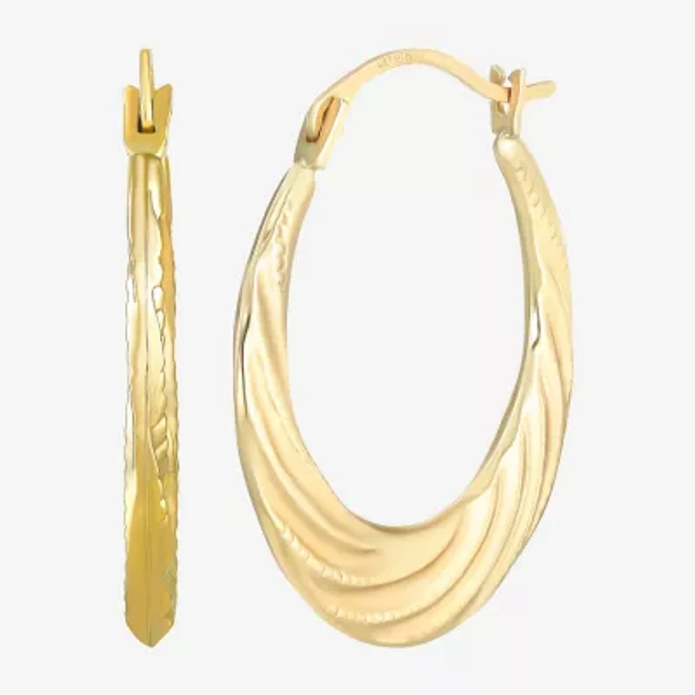 Croissant 10K Gold 21.1mm Round Hoop Earrings