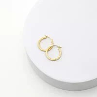 14K Gold 15mm Hoop Earrings