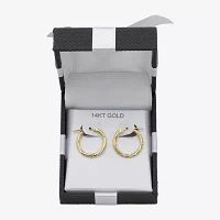 Diamond Cut Womens 14K Gold 18mm Hoop Earrings