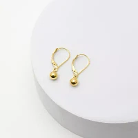 14K Gold Ball Drop Earrings