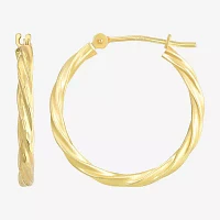 14K Gold Twisted Hoop Earrings