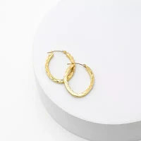 Diamond-Cut 14K Gold 18mm Hoop Earrings  