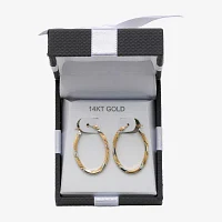 Two-Tone 14K Gold Oval Hoop Earrings