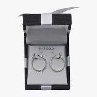 14K Gold Square-Cut Hoop Earrings