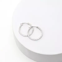 14K Gold Square-Cut Hoop Earrings