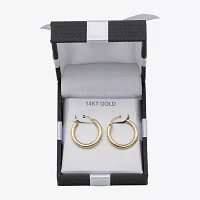 14K Gold Round Polished 21mm Hoop Earrings