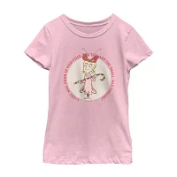 Little & Big Girls Cindy Lou Who Stamp Crew Neck Short Sleeve Grinch T-Shirt