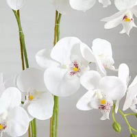 Nearly Natural 26in. White Phalaenopsis Orchid Floral Arrangement