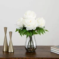 Nearly Natural 16in. White Peony Floral Arrangement