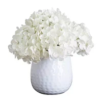 Nearly Natural 11in. White Hydrangea Floral Arrangement