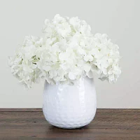 Nearly Natural 11in. White Hydrangea Floral Arrangement