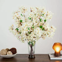 Nearly Natural 30in. White Bougainvillea Floral Arrangement