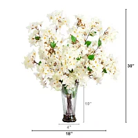 Nearly Natural 30in. White Bougainvillea Floral Arrangement