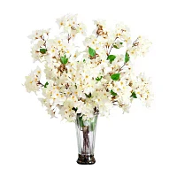 Nearly Natural 30in. White Bougainvillea Floral Arrangement