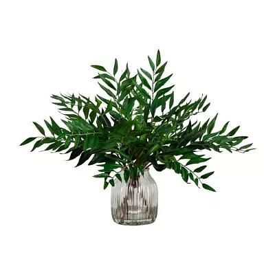 Nearly Natural 19in. Green Palmate Fern Floral Arrangement