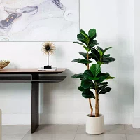 Nearly Natural 4ft. Green Fiddle Leaf Indoor Artificial Tree