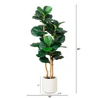 Nearly Natural 4ft. Green Fiddle Leaf Indoor Artificial Tree