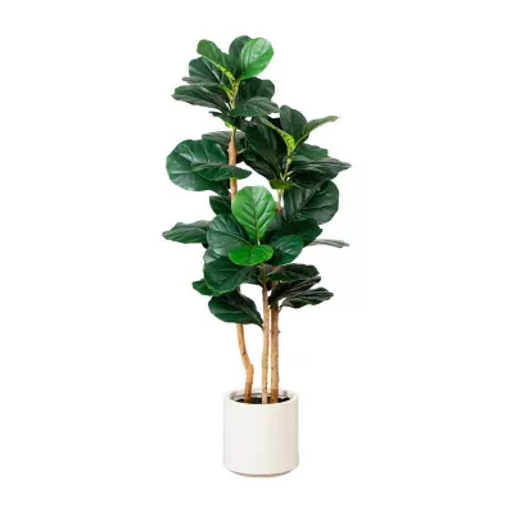 Nearly Natural 4ft. Green Fiddle Leaf Indoor Artificial Tree