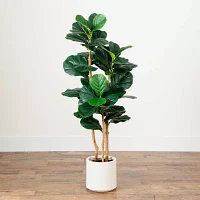 Nearly Natural 4ft. Green Fiddle Leaf Indoor Artificial Tree