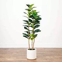 Nearly Natural 5ft. Green Fiddle Leaf Indoor Artificial Tree