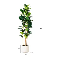 Nearly Natural 6ft. Green Fiddle Leaf Indoor Artificial Tree