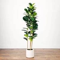 Nearly Natural 6ft. Green Fiddle Leaf Indoor Artificial Tree