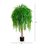 Nearly Natural 4ft. Green Willow Indoor Artificial Tree