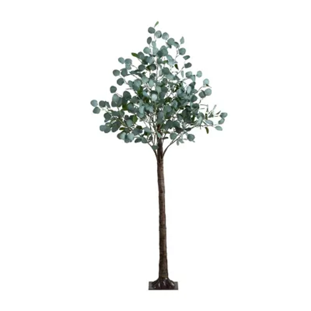 Nearly Natural 6ft. Green Lighted Eucalyptus Indoor Artificial Tree