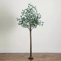 Nearly Natural 6ft. Green Lighted Eucalyptus Indoor Artificial Tree