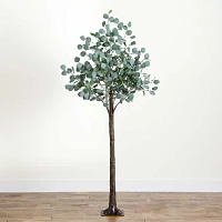 Nearly Natural 6ft. Green Lighted Eucalyptus Indoor Artificial Tree