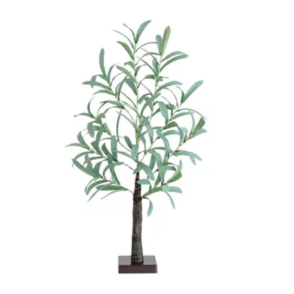 Nearly Natural 2ft. Green Lighted Olive Indoor Artificial Tree