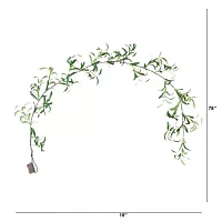 Nearly Natural 6.5ft. Green Lighted Olive Garland